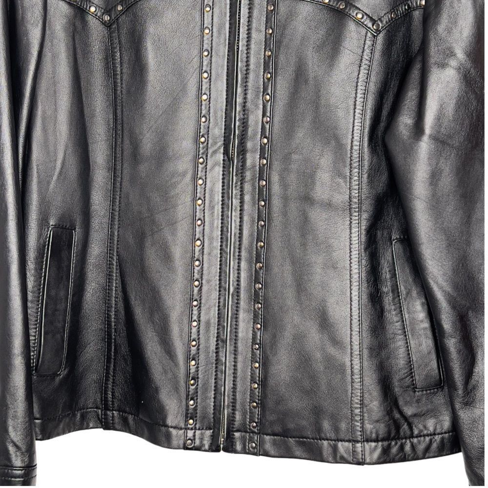 Pendleton Black Leather Jacket With Studs - image 3